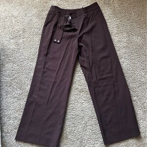 Dark Brown Wide-Leg Trousers